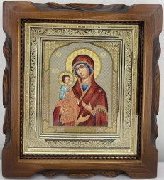 Икона Богородицы "Троеручица" 19х17