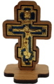 Крест металлический в дереве на подставке 5,5х3,5 см