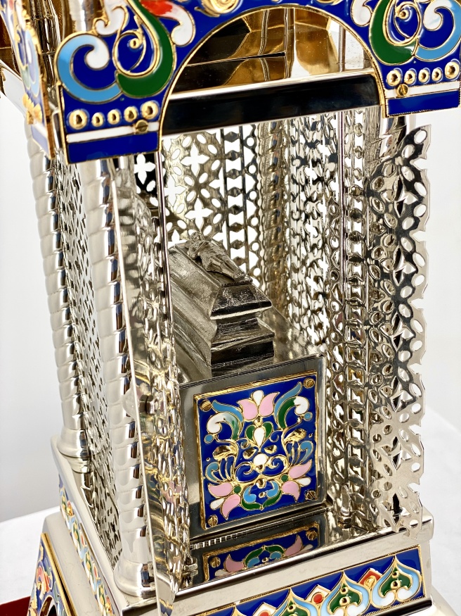 Дарохранительница №2 (никель и эмаль) купол 86х27 см, дарохранительница 60х17,5