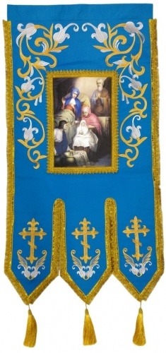 Вышитые хоругви пара, лилия, нашивной баннер