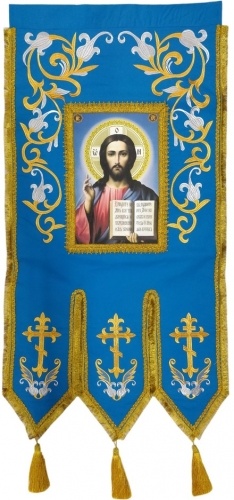 Вышитые хоругви пара, лилия, нашивной баннер