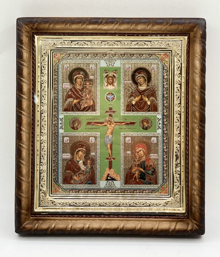 Икона Божией Матери: «Четвертичастная» 22,5×25,5