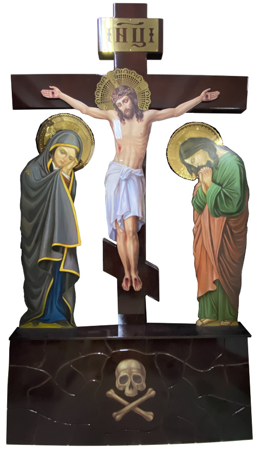 Голгофа написанная с Предстоящими 250×150 см