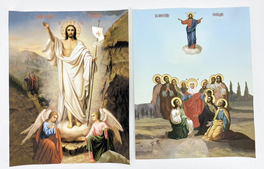 Хоругви вишиті (пара) з комплектом ікон