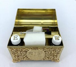 Хрестильний ящик латунь - золото 15х12,5см