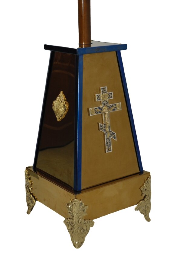 Підставка 30х30см низ 18х18см верх (висота 60см), малий крест, литі ніжки,ангели