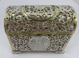 Хрестильний ящик латунь - нікель 15х12,5см