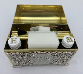 Хрестильний ящик латунь - нікель 15х12,5см