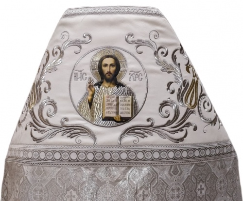 Облачення священника комбіноване з парчі "Афонський хрест", з вишитим опліччям, Вишивка "Нова вишивка"