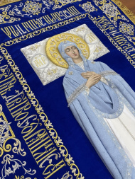 Плащаниця Богородиці на оксамиті 165х100см (вишивка орнамент, вишита та розсшита середина)