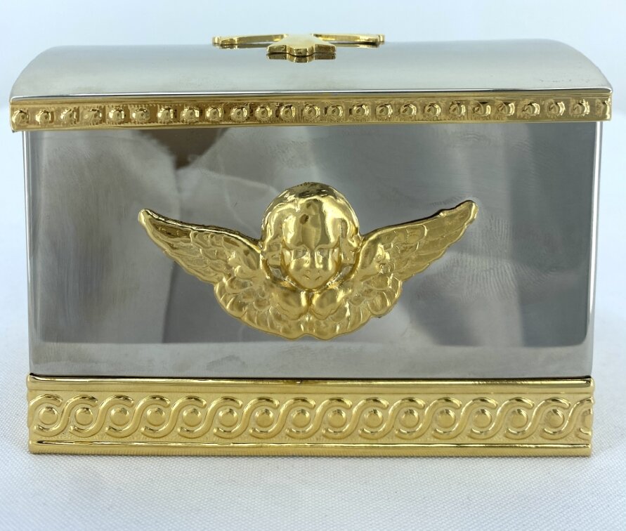 Хрестильний ящик нержавійка - латунь 11,5х8см