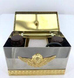 Хрестильний ящик нержавійка - латунь 11,5х8см