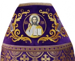 Облачення священника комбіноване з парчі "Києвський хрест", з вишитим опліччям, вишивка "Нова вишивка"