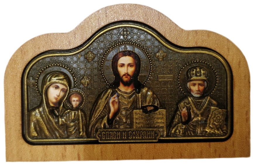 Автомобільний трійник (метал.+ дер.) золот. 8х5