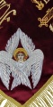 Плащаниця вишита на оксамиті церковнослов'янською мовою, вишивка орнамент, з предстоящими, лицева вишивка 120х85