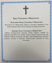Ікона Вхід Господній в Єрусалим 24х20см