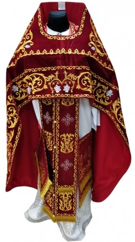 Облачення священника, вишите на оксамиті, вишита середина, з вишитим галуном