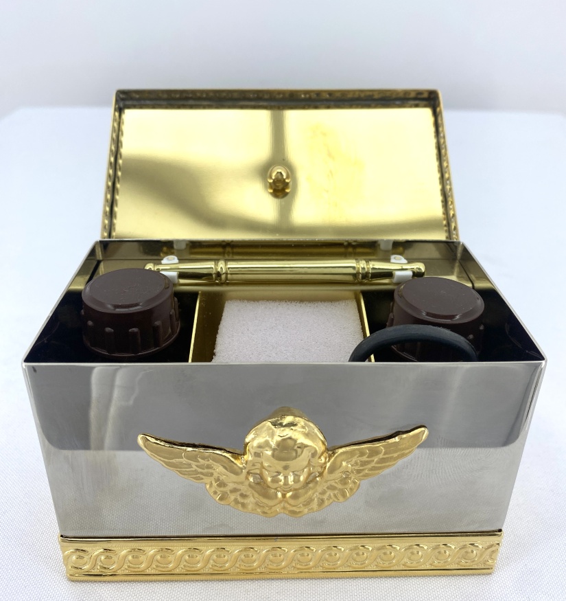 Хрестильний ящик нержавійка - латунь 11,5х8см