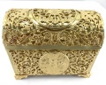 Хрестильний ящик латунь - золото 15х12,5см
