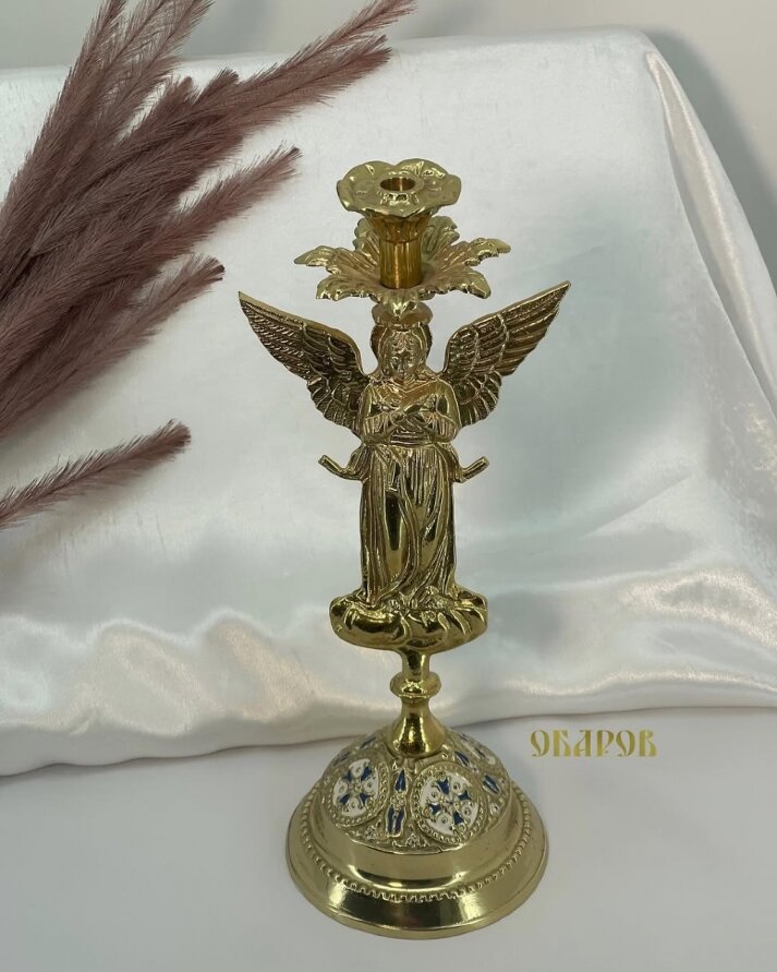Підсвічник Ангел, латунь, 36х15см №7 - 1