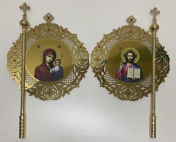 Хоругви металеві, (круглі, сітка) пара 92х54см