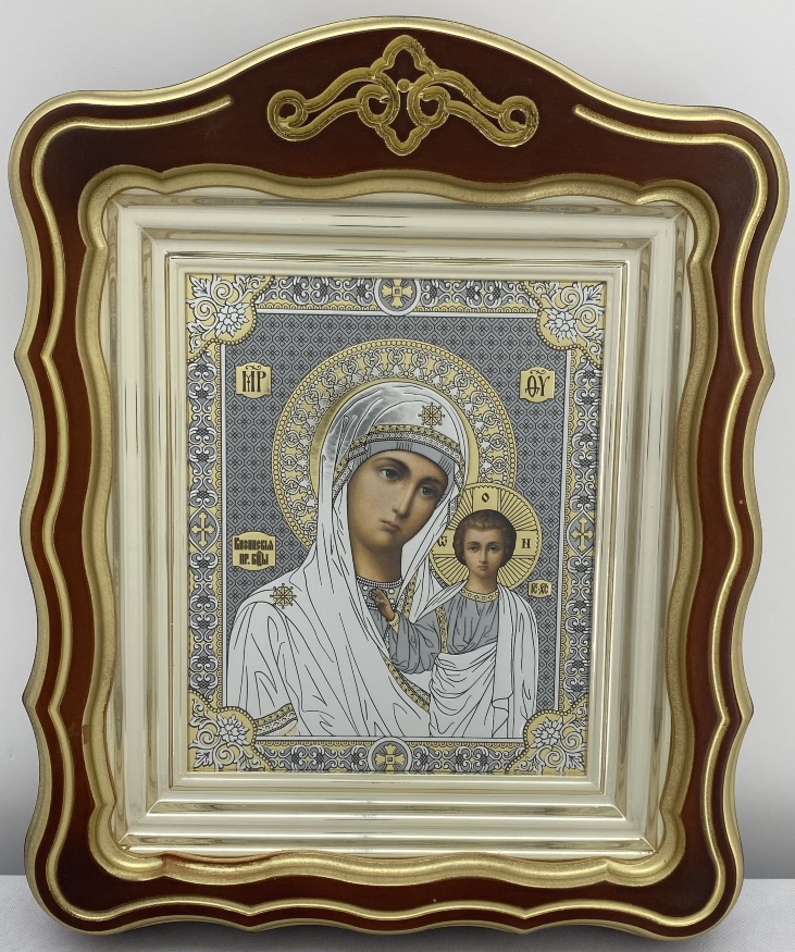 Ікони "Вінчальна пара" літ. сіра, кор., пат. зол. 30х24см