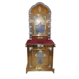 Жертовний кіот (великий хрест), на дві колони, з іконою 80х70 (висота 98,5-220см)