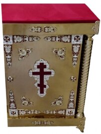 Жертовний кіот (малий хрест), на 3 колони, з іконою 110х70 (висота 98,5-220см)