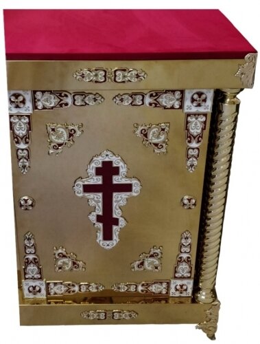 Жертовний кіот (малий хрест), на 3 колони, з іконою 110х70 (висота 98,5-220см)