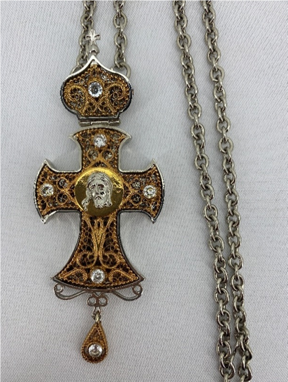 Хрест наперстний, комбінований, емаль