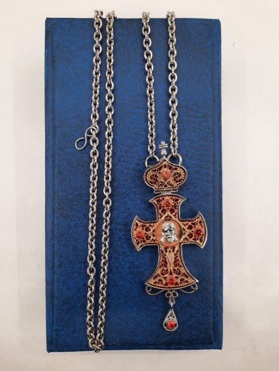 Хрест наперстний, комбінований, емаль