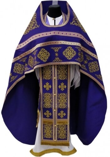 Облачення священника вишите на габардині, вишивка "Коло" з пришивним галуном