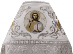 Облачення священника комбіноване з парчі "Києвський хрест", з вишитим опліччям, візерунок "Нова вишивка"