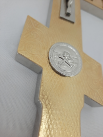 Напрестольний хрест, метал, зол., ср. ік. 33,5х17,5см