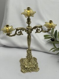 Підсвічник настільний, на 3 свічки, латунь, 33,5х25 №12 - 1