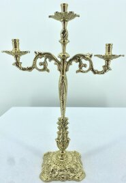 Підсвічник настільний, на 3 свічки, латунь, 33,5х25 №12 - 1