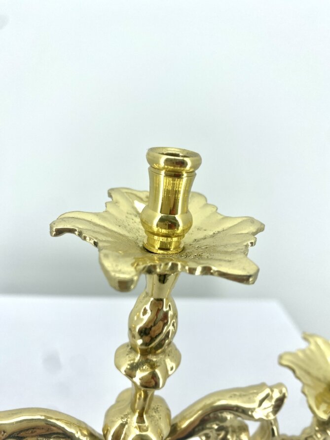 Підсвічник настільний, на 3 свічки, латунь, 33,5х25 №12 - 1