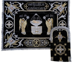 Покровці та воздух з вишивкою "Ангел", з бахромою