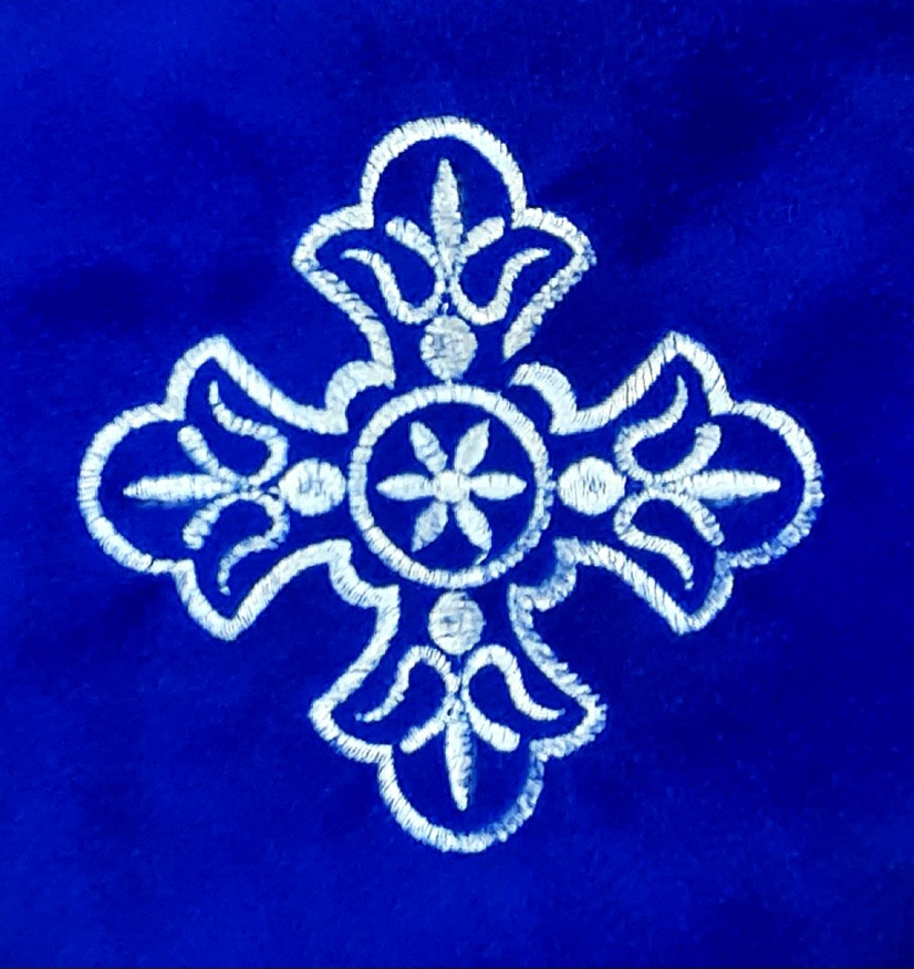 Покровці та воздух з вишивкою "Вогник", з вишитим галуном