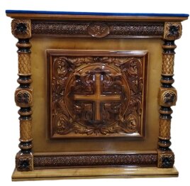 Жертовник дерев'яний, кутовий 102х61см (висота 106см)