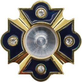 Капсула з емаллю ф5см синяя/бел.к зол