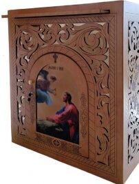 Жертовник дерев'яний, кутовий 107х78см (висота 101см)