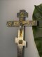 Хрест напрестольний №3, нік. + зол. Розп - нік. 26,5х14,5см