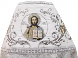 Облачення священника комбіноване з парчі "Києвський хрест", з вишитим опліччям, візерунок "Новий візерунок"