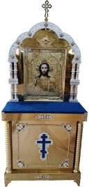 Кіот на 2 колони з іконою Спасителя