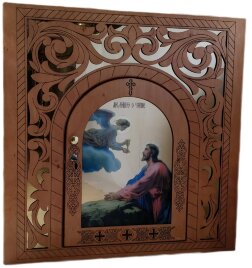 Жертовник дерев'яний, кутовий 90х60см (висота 90см)