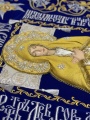 Плащаниця Богородиці на оксамиті 120х80см (Ангели, срібло) (вишивка виноград, вишита та розсшита середина)