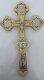 Хрест напрестольний №6, зол. розп&#039;яття, сріб. ікон. 31,5х18