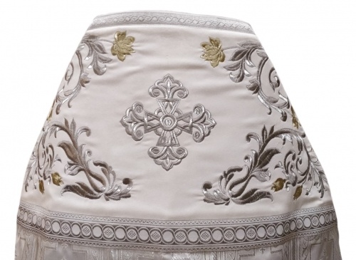 Облачення священника комбіноване з парчі "Покровський хрест", з вишитим опліччям, візерунок "Троянда"