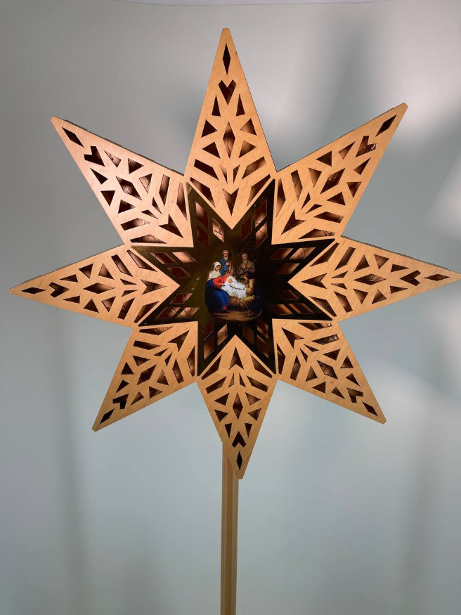 Різдвяна зірка з іконою на булаті